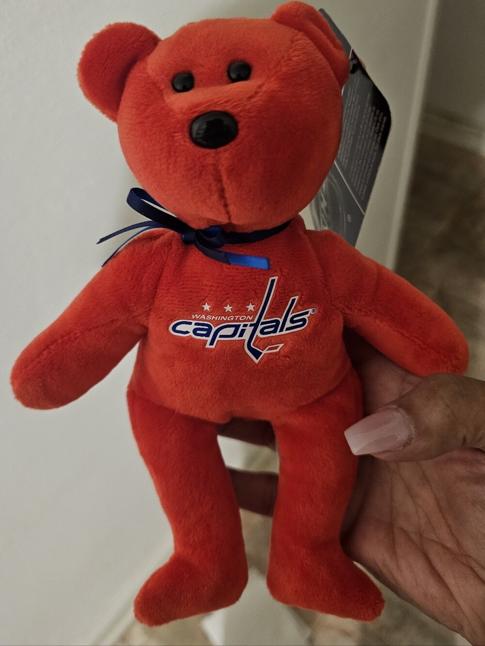 Ty Beanie Baby NHL Washington Capitals Hockey Bear Plush - Mint Tags MWMT